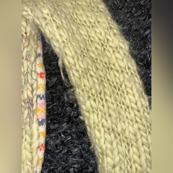 Free people boho Nordic wool knit chunky cardigan - Picture 10 of 11